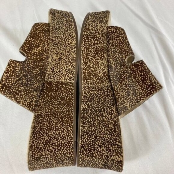 Womens Matisse Struttin Platform Cow Hair Sandals Brown Tan 8 - Picture 4 of 9